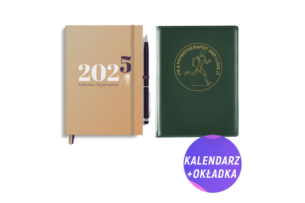 Pakiet: Kalendarz fizjoterapeuty 2025 + Zielona dedykowana okładka