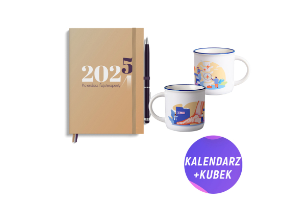 Pakiet: Kalendarz fizjoterapeuty 2025 + Kubek (250ml) styl retro