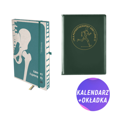 Pakiet: Kalendarz fizjoterapeuty 2026 + Zielona dedykowana okładka