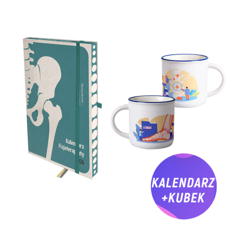 Pakiet: Kalendarz fizjoterapeuty 2026 + Kubek emaliowany